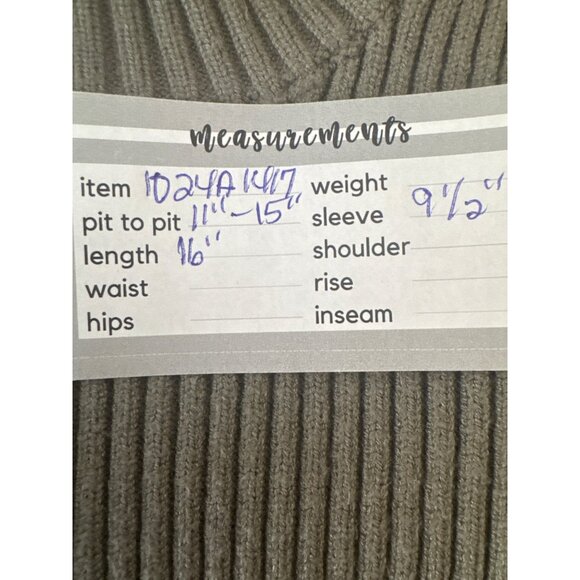 2/$30 ZARA Sage Green Small Ribbed Knit Short Sleeve Sweater Top Fitted Stretch - Picture 11 of 12